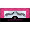 Elegant Lashes C194 Premium Color False Eyelashes | Black and Silver Metallic Mix Party Eyelash with Extra-Long Accent Ends) for Halloween Dance Rave Costume