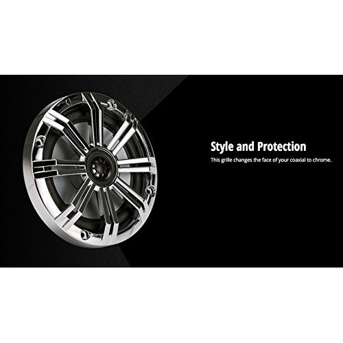 Kicker KM8GCR Marine Speaker Grille for KM84 Marine Coaxials, Chrome