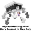 F-Price Replacement Figure for Fisher-Price Little People Nativity Set - DPX53 ~ Replacement Figure of Mary Dressed in Blue, Blue, White, Brown