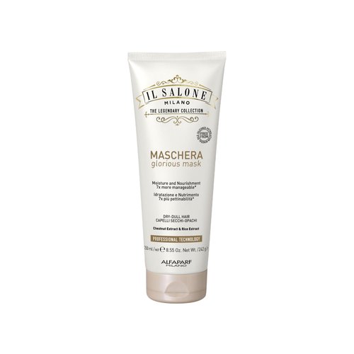 Il Salone Milano Professional Glorious Mask - Hydrating Hair Mask for Dry Hair - Increases Nourishment and Combability with Chestnut Extract & Rice Extract - Salon-Quality Hair Care (8.55 oz / 250 ml)