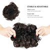 Rose bud Chignon Hairpiece Curly Bun Extensions Scrunchie Updo Synthetic Combs in Messy Bun Hair Piece for Women Medium Brown
