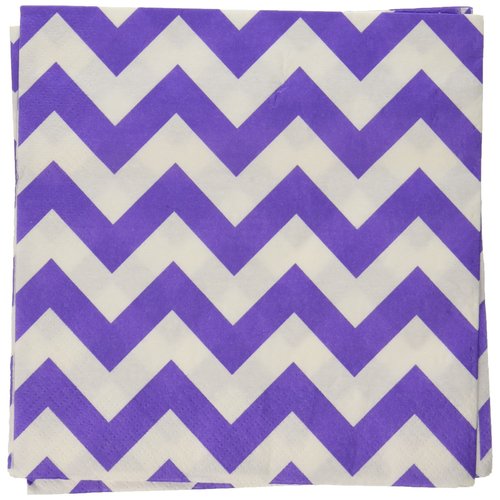 New Purple Chevron Luncheon Napkins | 16 Ct. | 6" x 6"