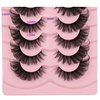 Gmagictobo False Eyelashes Fluffy Cat Eye Lashes Pack Natural Look 3D Faux Mink Lashes Fox Eye Fake Eyelashes 8 Pairs