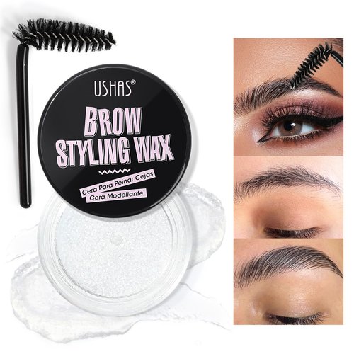 USHAS Eyebrow Gel - Brow Gel for Eyebrow Styling Waterproof And Sweat-Proof Clear brow Gel, Long-Lasting Eyebrow Wax Kit for Eyebrow Freeze, Quick-drying & Natural Shape