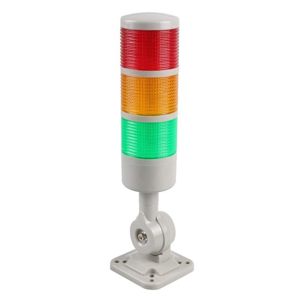 LUBAN Led Signal Tower Stack Lights, Industrial Signal Warning Lights, Column Tower Lamp Andon Lights with Rotatable Base, Steady/Flashing Light Switchable,12V 24V DC(3-Layer, no Buzzer)