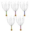 ROSENICE Scalp Massager 5pcs Hand Held Therapeutic Head Scratcher Steel Wire Head Massager with Wooden Handle for Home Spa Relief and Relaxation