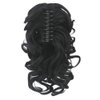 Flonding 12" Women's Ponytail Short Curly Claw Clip in Pony Tail Hair Piece Wavy Extension Wig Hairpiece Jaw Clip Hair Extensions (1B)