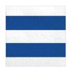 Bright Royal Blue Solid Stripes Beverage Paper Napkins-16pc