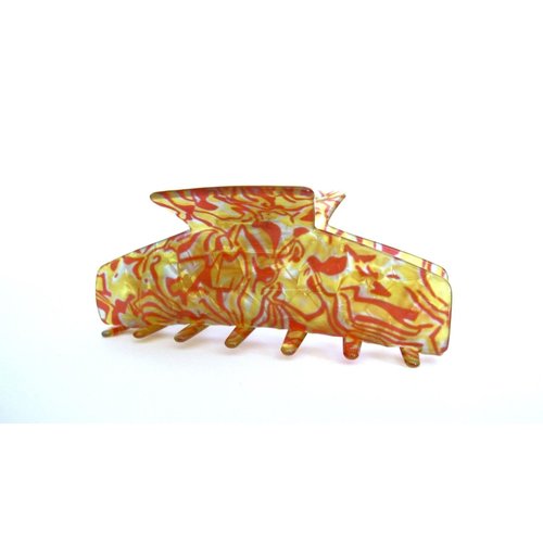 Generic Magenta red yellow gold shimmering effect hair claw clamp clip