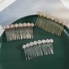 Aneneiceera Bride Wedding Crystal Hair Comb Clip Silver Hair Side Combs Flower Hair Comb Rhinestone Headpieces Bride Hair Piece bridesmaid Hair Accessories for Women and Lady Girls(Silver)