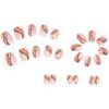 24Pcs Press on Nails Short, Rainbow Fake Nails Square, Glitter Press on Acrylic French False Nails Tips with Design, Colorful Stripes Heart Glossy Artificial Nails Gay Pride Stick On Nail