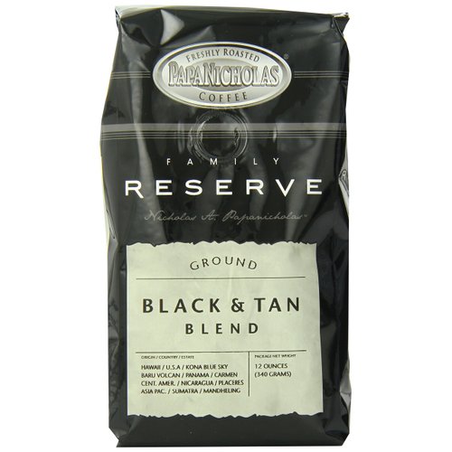 PapaNicholas Coffee Ground Coffee, Family Reserve Black and Tan Blend, 12 Ounce