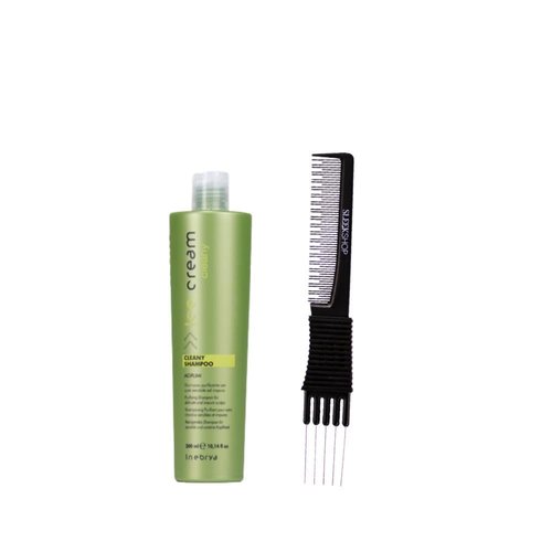 kuss Ice Cream Cleany Shampoo (10.14 oz) with Teasing Comb (Pack of 1)