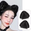 UPSTORE 2Pcs Claw Clip in Messy Cat Ears Bun Hair Pieces Space Bun Hair Extensions Wig Accessory Donut Chignon Hairpieces for Women Girls (Brown Dark)