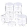 SATINIOR 6 Pack Plastic Pot Jars Round Clear Leak Proof Plastic Container Jars with Lid for Travel Storage, Eye Shadow, Nails, Paint, Jewelry (5 oz, White)