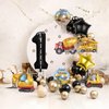 Construction 1st Birthday Party Decorations, 9pcs Construction Birthday Number Foil Balloon for Construction Trucks 1st Birthday Construction Theme Party Supplies (1st)