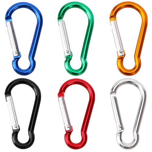 SAMLOO 30pcs Mini Aluminum Carabiner Spring Clip 2" Snap Hook Keychain for Outdoor Camping Hiking Fishing Traveling Backpack Bottle