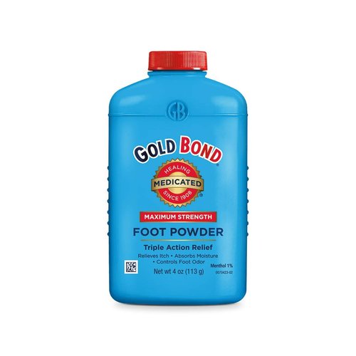 Gold Bond Medicated Foot Powder 4 oz., Maximum Strength Odor Control & Itch Relief