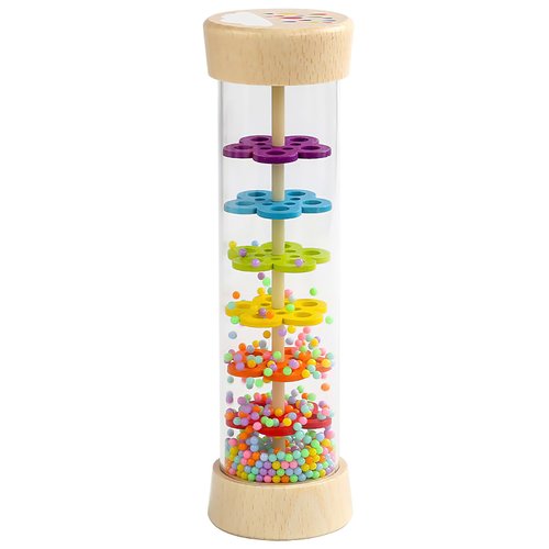 WODI Wooden Rain Stick Montessori Toys for Babies 6-12 Months,Baby Rattle Shaker Sensory Developmental Toy,Raindrops Musical Instrument Baby Musical Toys for 1 Year Old Toddler Kids