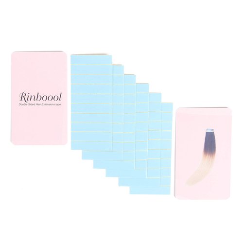 RINBOOOL Hair Extensions Tape Tabs 60 Pieces, Double Sided, for Tape in Hair Extensions Replacement(Blue)