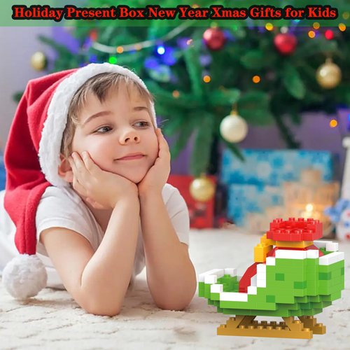 HGCYCF Christmas Sledges Building Blocks Set Compatible with Lego Advent Calendar 2024 Stacking New Toys Holiday Present Box New Year Xmas Gifts for Kids for Boys & Girls and Adults