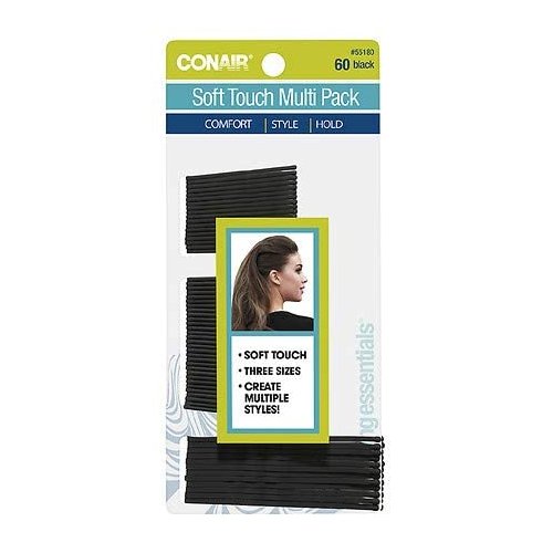 Conair Soft Touch Multi Pack Black Bobby Pins - 60.0 Ea (Pack of 6)