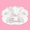 HokiiS Bride Rhinestone Scrunchie Bachelorette Party Decorations Bride to Be Silk Hair Tie for Bachelorette Party Bridal Shower Headwear Wedding Engagement Bridesmaid Gift, white
