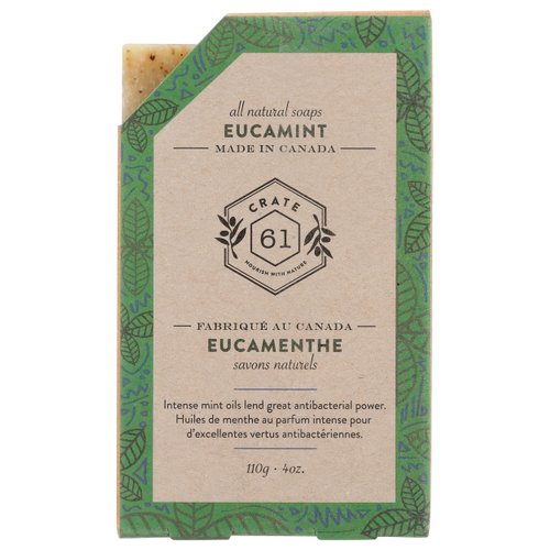 Crate 61 Soap Bar, Eucamint, All Natural, Vegan, Cruelty Free, 4 Ounce (Pack of 8)