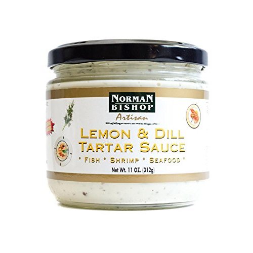Norman Bishop Lemon and Dill Tartar Sauce, 8.5 oz. Bottle. Great For Fish, Seafood, Shrimp, Dipping