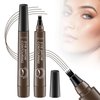 2Pcs Microblading Eyebrow Pen, 2025 Upgraded 3D Waterproof 4-Tip Eyebrow Pencil, Long-Lasting Natural Makeup Fine Stroke Magic Eyebrow Pencil Stay on All Day for Women, Gift for Beginners, Dark Brown