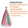 YUDAOHAIR Synthetic Feather Hair Extensions for Women 16 Inch Hairpieces With 100pcs Silicone Micro link Beads And 2 Crochet Hooks Hair Feathers with Tools Kit (16'', 24 feather mix colors)