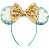 Opzzqz Mouse Ear Headbands for Women Giltter Bow Headband for Girls and Adult Birthday Party Decorations for Halloween Christmas (Tiana02A)