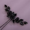 Kercisbeauty 3pcs Dainty Black Rhinestones Beads Hair Pins Wedding Bridal Black Hair Jewelry Women Girls Prom Haloween Party Hairpiece