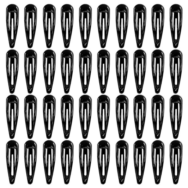 40Pcs Silicone Coated Hair Barrettes for Women, Non-Slip Metal Hair Clip Barrettes, Drop Oil Protection Snap Hair Clips for Kids, Teens, Girls(Black)