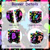 Sursurprise Glow In the Dark Party Banner, Paint Happy Birthday Banner, Colorful Graffiti Splash Party Birthday Decorations, Black Night Glowing Party Supplies