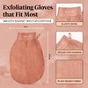 Kitsch Deep Exfoliating Glove - 2pc Eco Friendly Exfoliating Body Scrubber, Dead Skin Remover, Exfoliator Body Scrub Mitt for Skin Cell Renewal, Body Exfoliating Gloves for Shower - Black/Terracotta