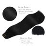 WENNALIFE Clip in Hair Extensions Real Human Hair, 20 Inch 120g 7pcs Human Hair Extensions Clip In Human Hair, Jet Black Hair Extensions Clip In Real Hair Coloured Remy Human Hair Extensions