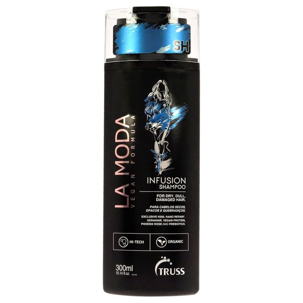 TRUSS La Moda Infusion Shampoo for Dry, Dull, Damaged Hair - 100% Vegan Keratin & Collagen Anti-aging, Color Safe Shampoo Deeply Hydrates, Protects & Restores for Strong, Soft, Shiny Hair