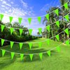 Consummate 100 Feet Green Pennant Banners Flags String Hanging Triangle Bunting Flags for Grand Opening,Kids Birthday,Party Decorations,60 PCS