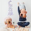 Pretty Jolly Purple Moon Kids Dream Catcher Wall Decor Pompom Feather Baby Dreamcatcher Handmade Children Dream Catcher Home Décor Wall Hanging for Nursery Bedroom Boys Girls Birthday Gift-25.6in