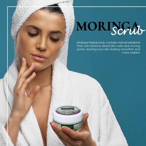 Herboganic Moringa Facial Scrub | Natural Face Scrub| Rich for Skin Rejuvenation and Moisturizing | Gentle and Deep Cleansing Suitable for All Skin Types.…