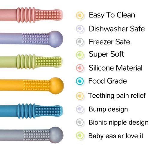 Baby Teething Toys Sensory Toys for Autistic ADHD, SPD, Oral Motor Children, Teething Straws Sticks, Baby Boy Girl Gitfs Package for 3 6 12 36 Months Baby Teether