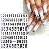 12 Sheets English Letters Number Nail Art Stickers 3D&5D Old Retro Alphabet Gold Silver Black White Nail Decals with Manicure Tools DIY Manicure Decoration for Women&Girls Nail Salon (AZ04-12)