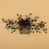 BERYUAN Black Crystal Rhinestone Hair Comb Full Crystal Rhinestone Hair Side Comb Sexy Balck Rhinestone Wedding Headpiece Wedding Crystal Rhinestone Handmade Comb for Women Girls