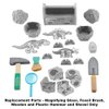 Replacement Parts for Fisher-Price Dinosaur Discovery Playset - GMN42 ~ Replacement Tool Bag Includes Magnifying Glass, Fossil Brush, Wooden and Plastic Hammer and Shovel