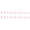 Ombre Press on Nails Short Square Fake Nails Nude White Gradient False Nails Full Cover Acrylic Glue on Nails French Artificial Stick on Nails for Women Girls Manicure Decoration 24Pcs