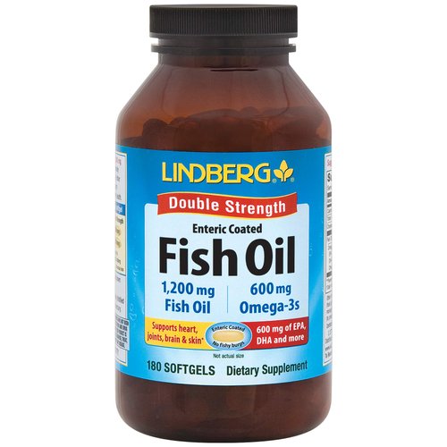 Lindberg Fish Oil 1,200 mg Double Strength Enteric Coated 180 Softgels