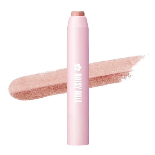 Daisy Doll Dual Color Eyeshadow Stick, Japanese Two-Tone Cream Eyeshadow Pencil, Long-Lasting & Moisturizing, Highly Pigmented Eye Makeup for Easy Glide, 0.74 Oz, Rosie Pink