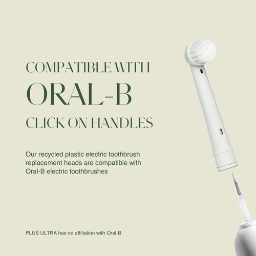PLUS ULTRA Eco-Friendly Oral-B Compatible Electric Toothbrush Replacement Heads - 3 Heads Per Pack - Soft Toothbrush for Sensitive Teeth