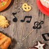 JJUNW 30Pcs Music Notes Cupcake Toppers, Music Notes Party Decorations, Black Glitter Musical Symbol Cupcake, for Rock Music Concert Theme Baby Shower Wedding Singer Birthday Party Supplies